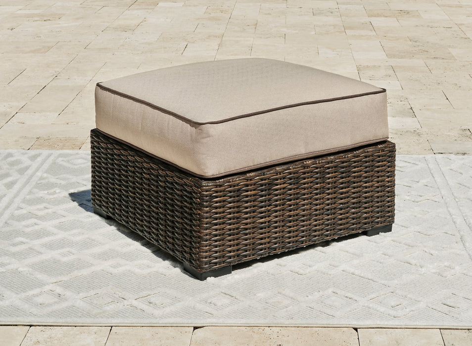 Coastline Bay Outdoor Ottoman with Cushion - Yulissa Home Furnishings (NJ)