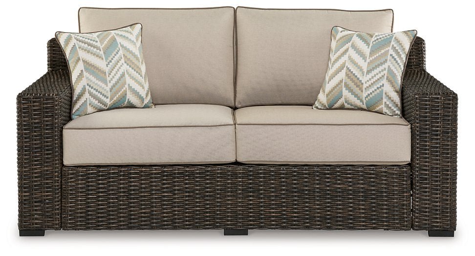 Coastline Bay Outdoor Loveseat with Cushion - Yulissa Home Furnishings (NJ)