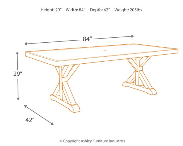 Beachcroft Dining Table with Umbrella Option - Yulissa Home Furnishings (NJ)