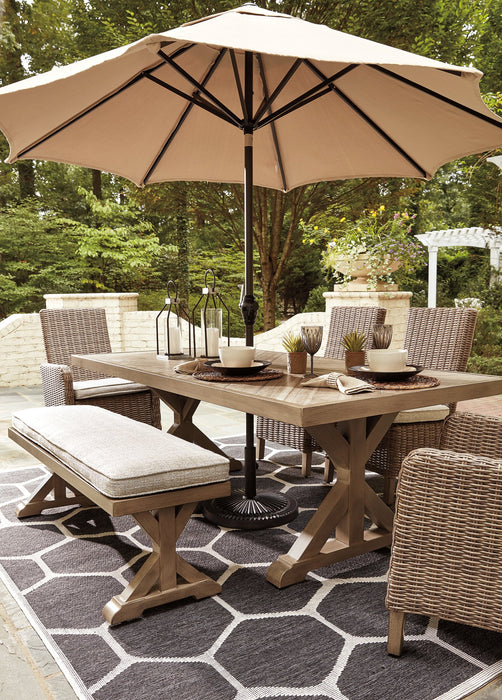 Beachcroft Dining Table with Umbrella Option - Yulissa Home Furnishings (NJ)