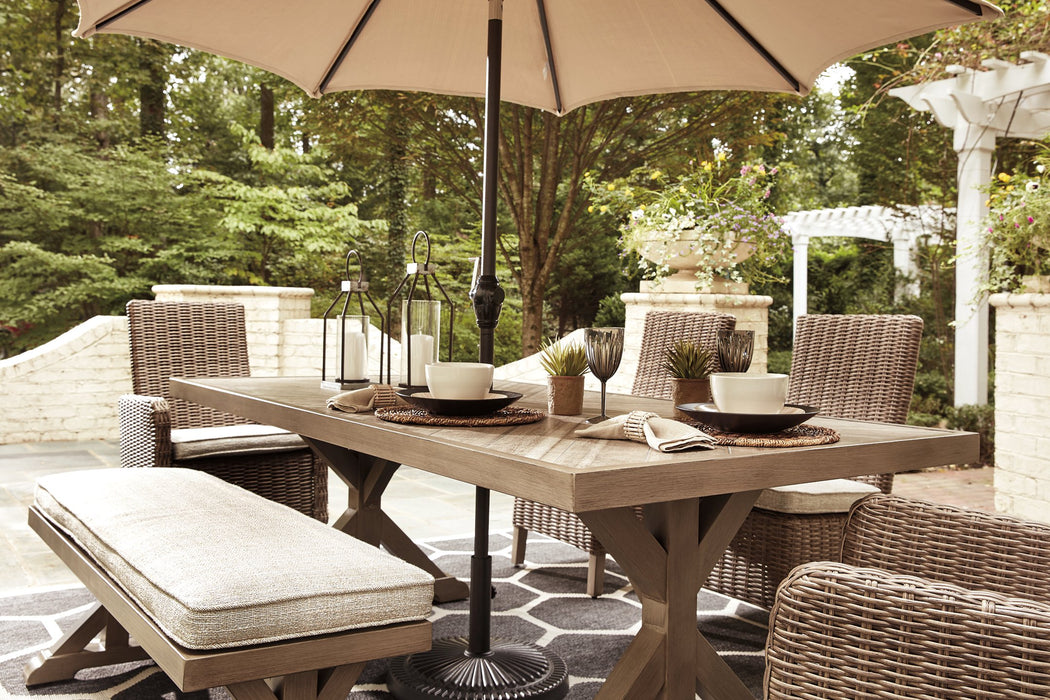 Beachcroft Dining Table with Umbrella Option - Yulissa Home Furnishings (NJ)