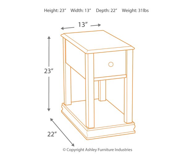 Breegin Chairside End Table - Yulissa Home Furnishings (NJ)