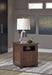 Budmore End Table with USB Ports & Outlets - Yulissa Home Furnishings (NJ)