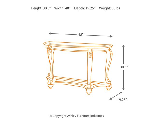 Norcastle Sofa/Console Table - Yulissa Home Furnishings (NJ)