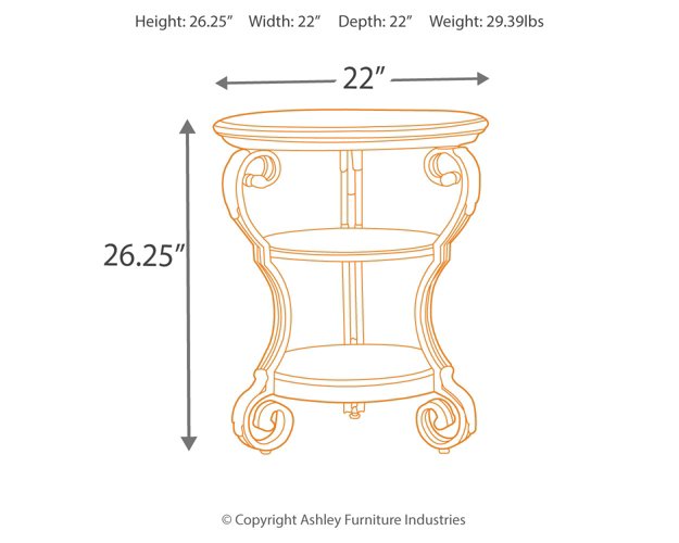 Nestor Chairside End Table - Yulissa Home Furnishings (NJ)