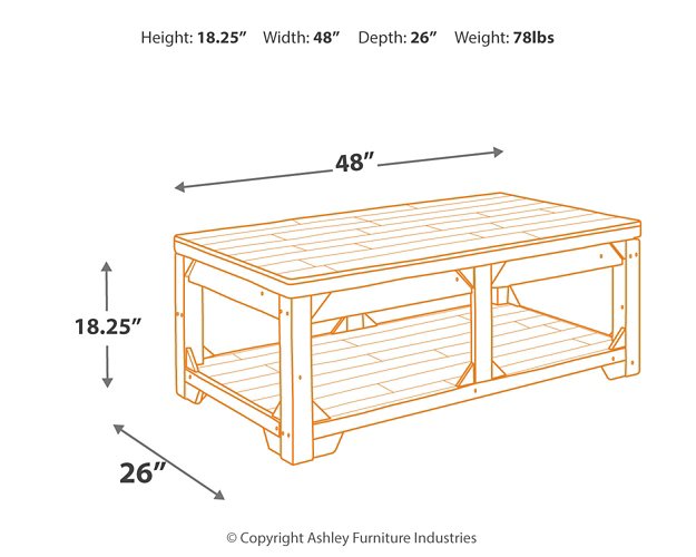 Fregine Coffee Table with Lift Top - Yulissa Home Furnishings (NJ)