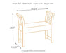 Abbonto Accent Bench - Yulissa Home Furnishings (NJ)