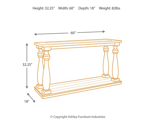 Mallacar Sofa/Console Table - Yulissa Home Furnishings (NJ)