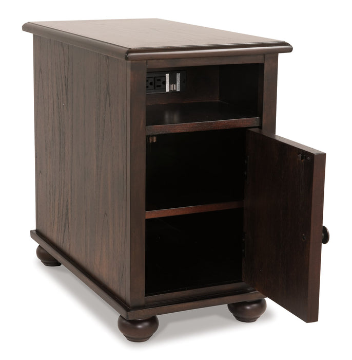 Barilanni Chairside End Table with USB Ports & Outlets - Yulissa Home Furnishings (NJ)