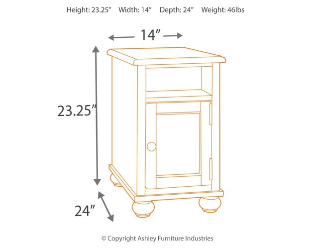 Barilanni Chairside End Table with USB Ports & Outlets - Yulissa Home Furnishings (NJ)