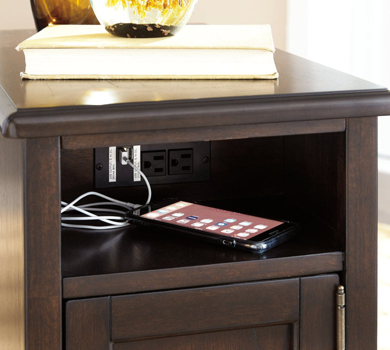 Barilanni Chairside End Table with USB Ports & Outlets - Yulissa Home Furnishings (NJ)