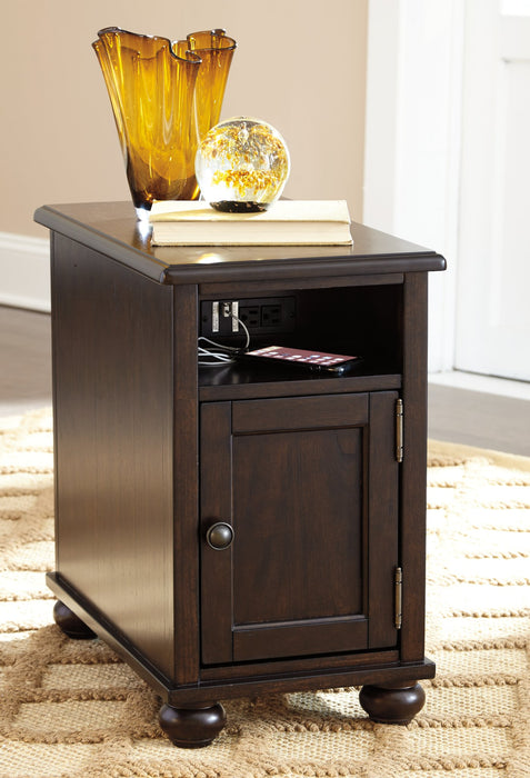 Barilanni Chairside End Table with USB Ports & Outlets - Yulissa Home Furnishings (NJ)