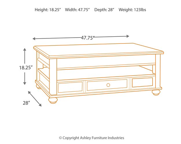 Barilanni Coffee Table with Lift Top - Yulissa Home Furnishings (NJ)