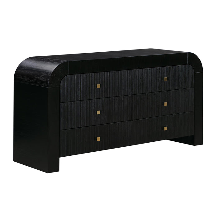 Hump 6 Drawer Black Dresser image