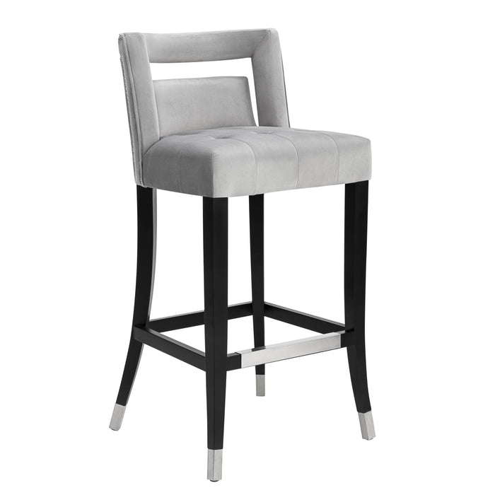 Hart Grey Velvet Bar Stool image