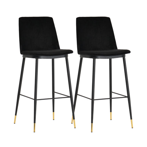 Evora Black Velvet Counter Stool Set of 2 image