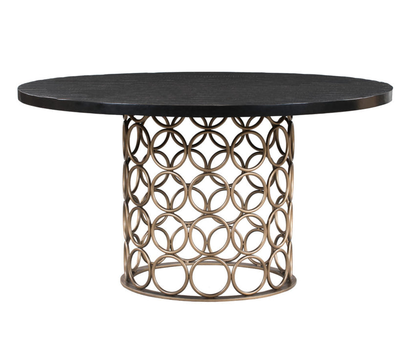 VALENTINA BRASS ROUND DINING  ROOM TABLE