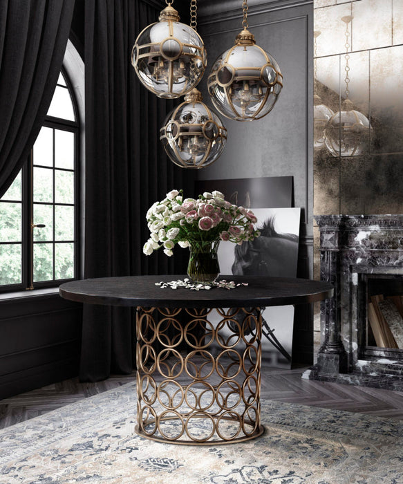 VALENTINA BRASS ROUND DINING  ROOM TABLE