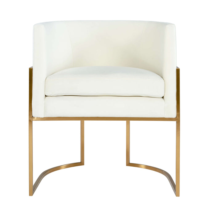 GISELLE  VELVET DINING CHAIR - GOLD FRAME