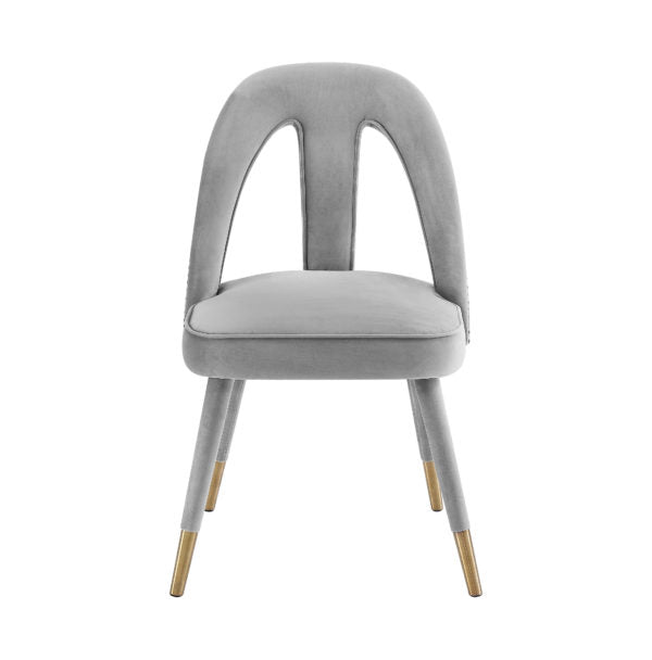 PETRA LIGHT GREY VELVET SIDE CHAIR