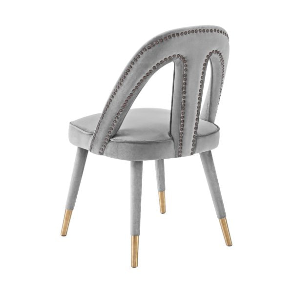 PETRA LIGHT GREY VELVET SIDE CHAIR