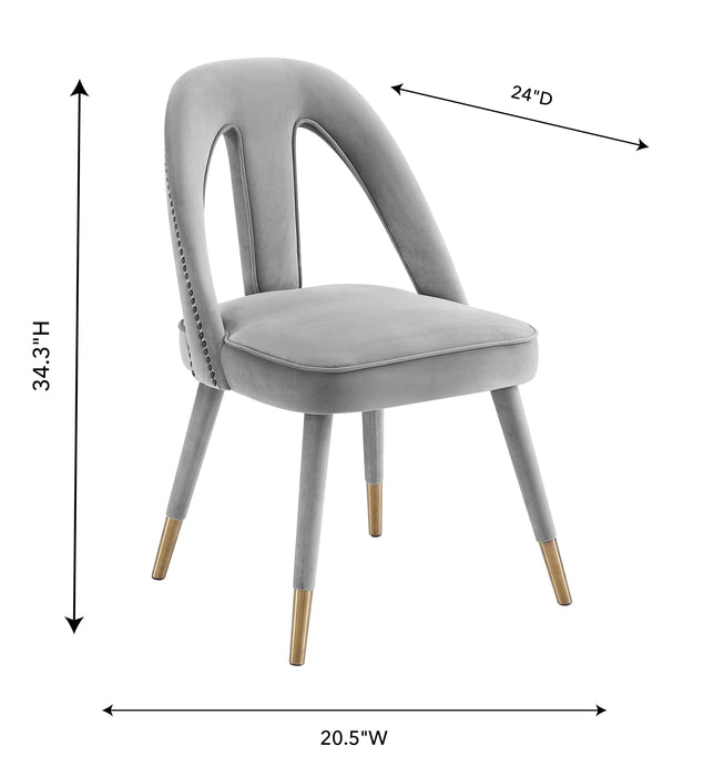 PETRA LIGHT GREY VELVET SIDE CHAIR