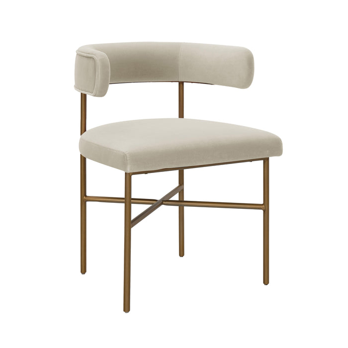 Kim Performance Velvet Chair in Cream image