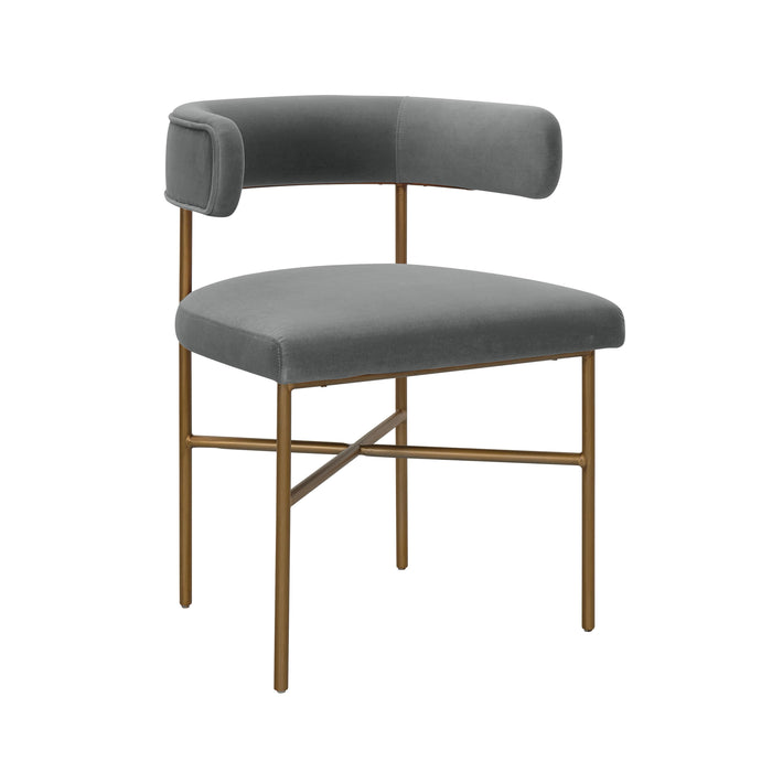 Kim Performance Velvet Chair in Grey image