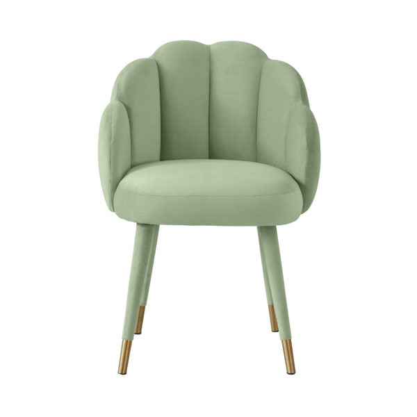 GARDENIA MOSS GREEN VELVET DINING CHAIR