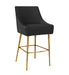 Beatrix Pleated Black Velvet Counter Stool image