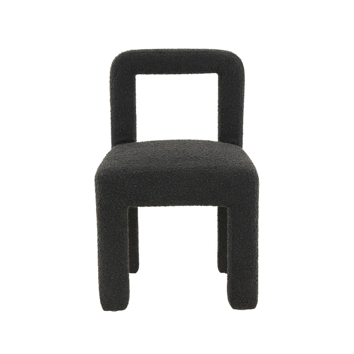 HAZEL BLACK BOUCLE DINING CHAIR