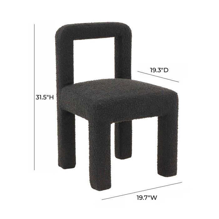 HAZEL BLACK BOUCLE DINING CHAIR