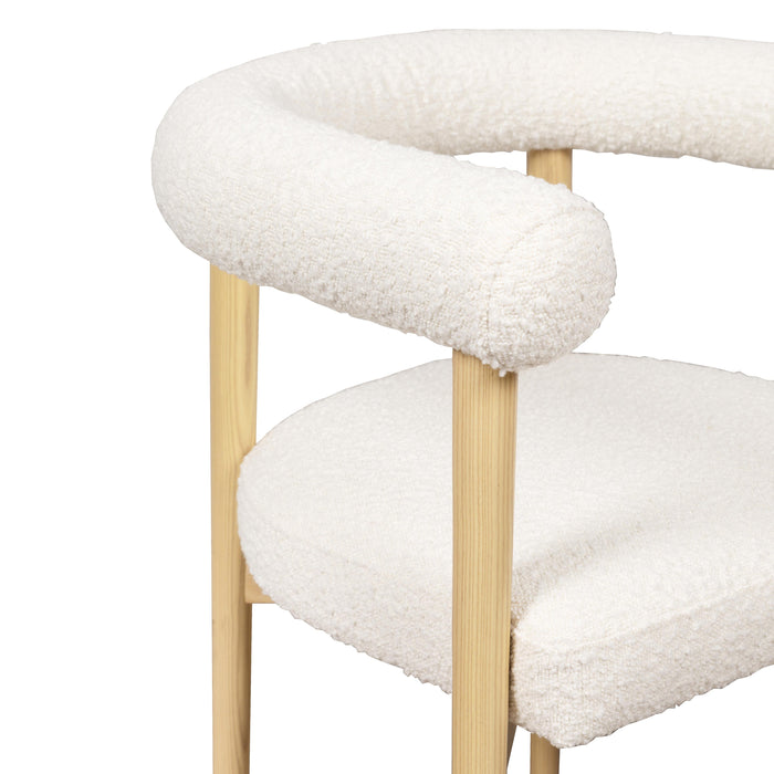 SPARA CREAM BOUCLE DINING CHAIR