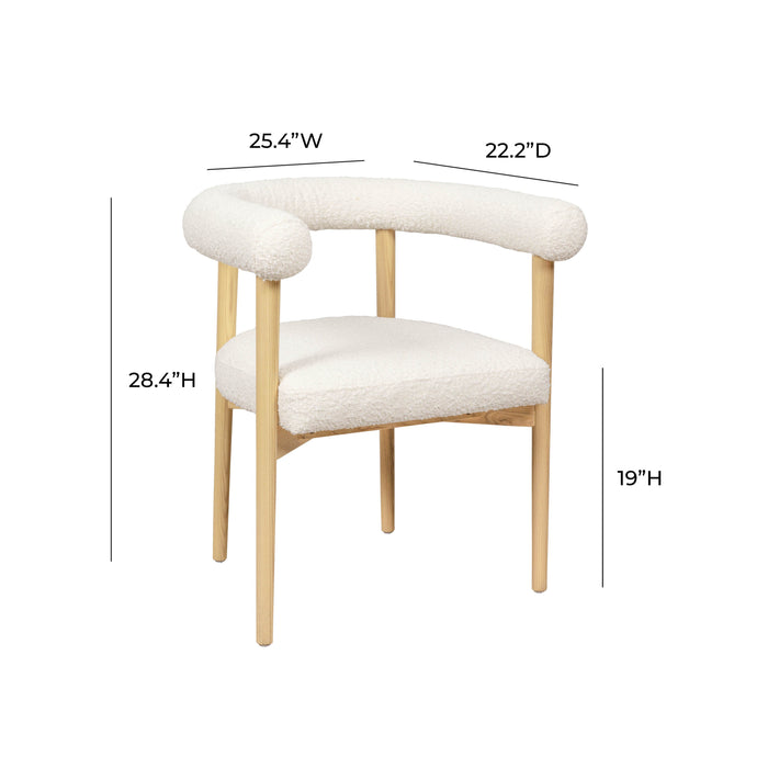 SPARA CREAM BOUCLE DINING CHAIR