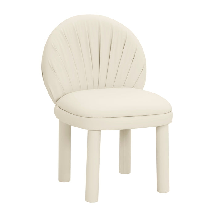 ALIYAH CREAM VEGAN LEATHER DINING CHAIR