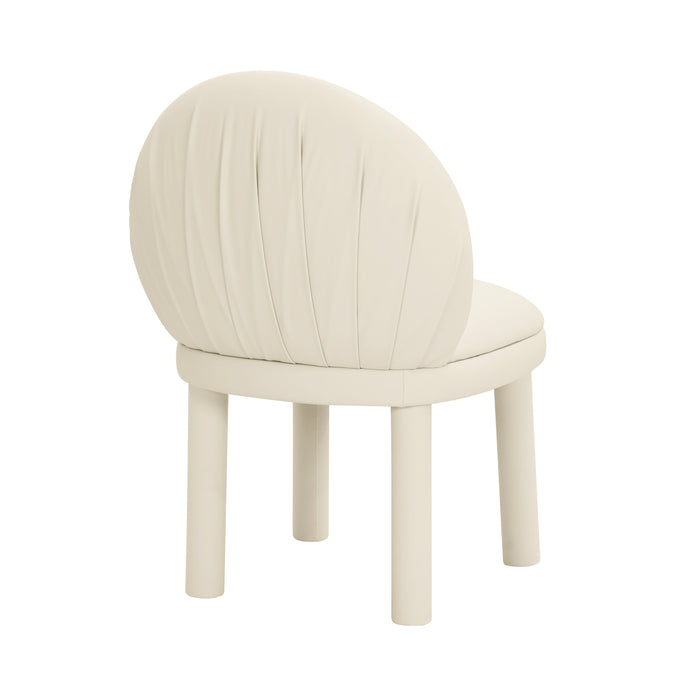 ALIYAH CREAM VEGAN LEATHER DINING CHAIR