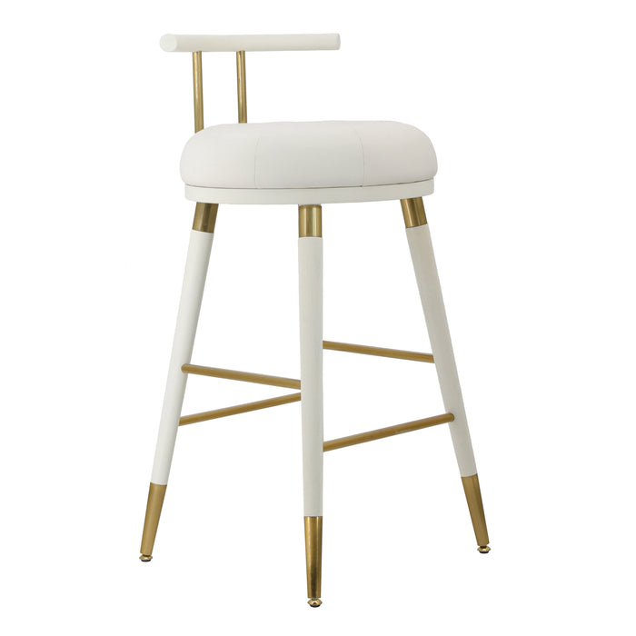 JUNIPER WHITE VEGAN LEATHER COUNTER STOOL