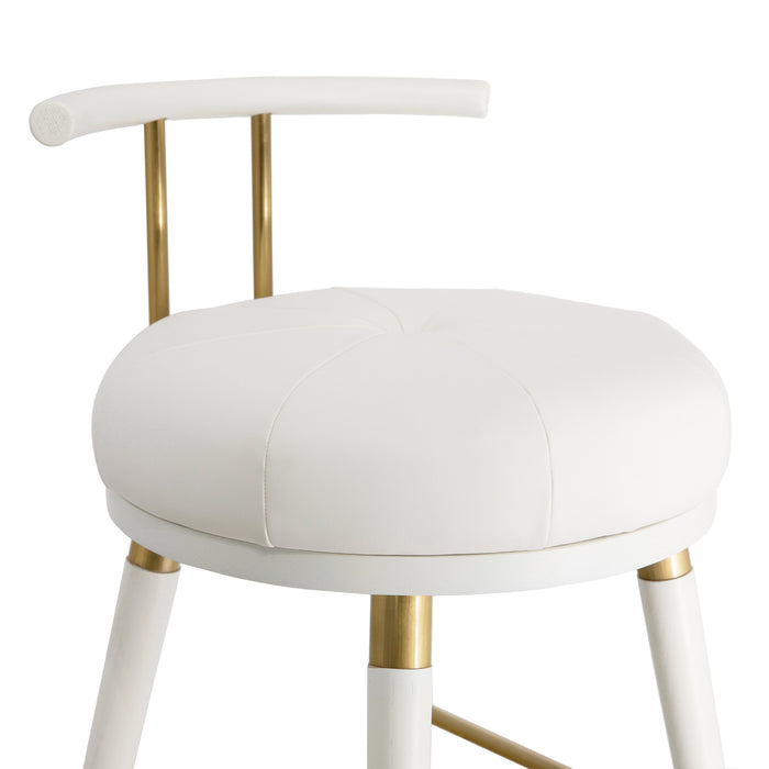 JUNIPER WHITE VEGAN LEATHER COUNTER STOOL