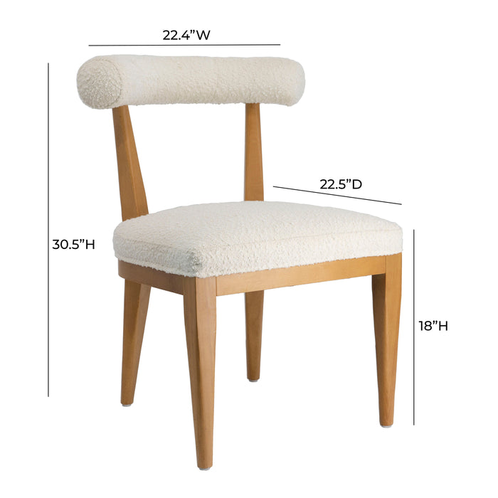 PALLA CREAM BOUCLE DINING CHAIR