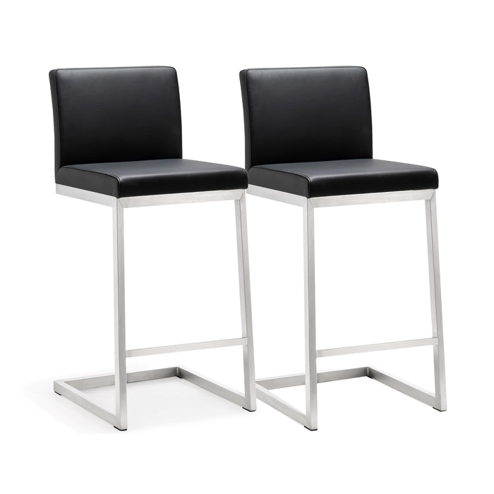 Parma Black Stainless Steel Counter Stool - Set of 2 image