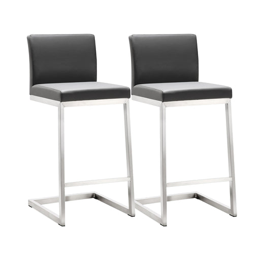 Parma Grey Stainless Steel Counter Stool - Set of 2 image