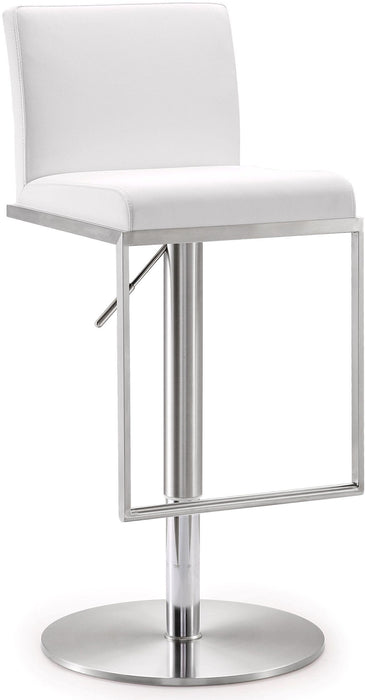 Amalfi White Stainless Steel Adjustable Barstool image