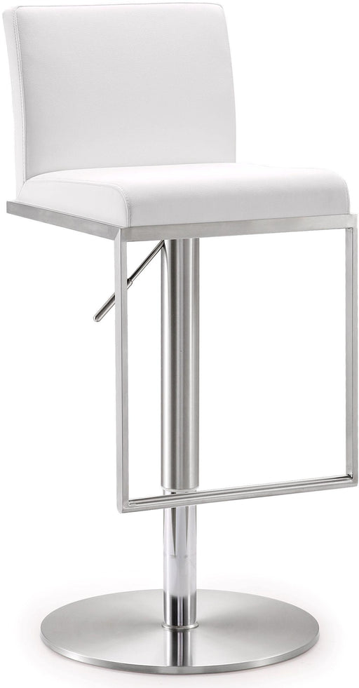 Amalfi White Stainless Steel Adjustable Barstool image