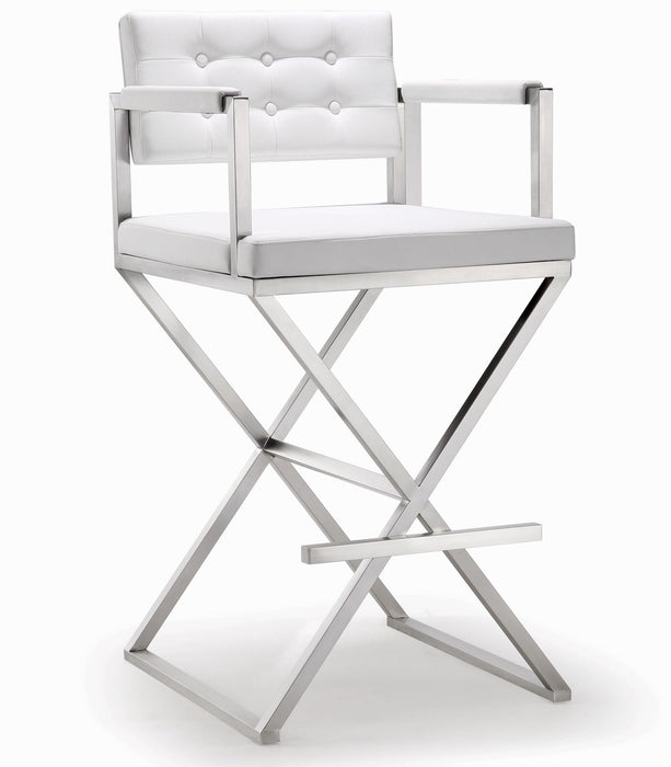 Director White Stainless Steel Barstool image