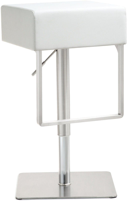 Seville White Stainless Adjustable Barstool image