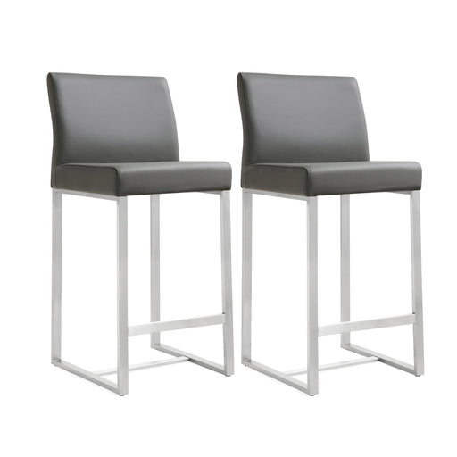 Denmark Grey Stainless Steel Counter Stool Set of 2 image