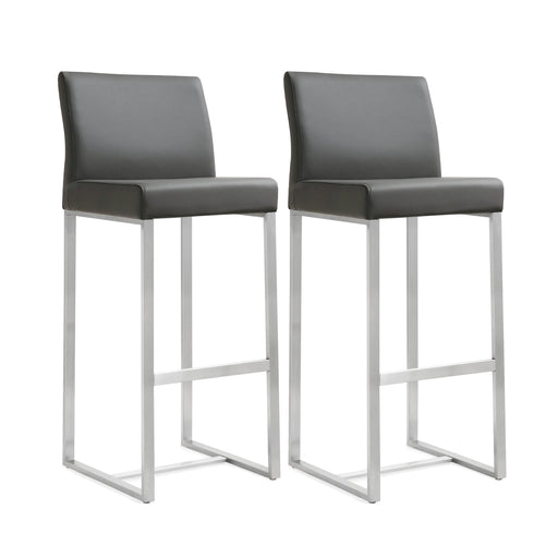 Denmark Grey Stainless Steel Barstool Set of 2 image