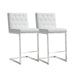 Helsinki White Stainless Steel Counter Stool - Set of 2 image