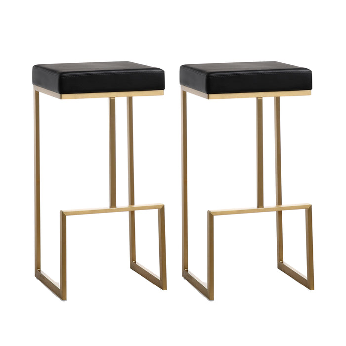 Ferra Black Gold Steel Barstool Set of 2 image