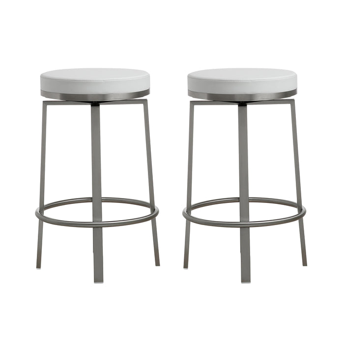 Pratt White Swivel Counter Stool - Set of 2 image